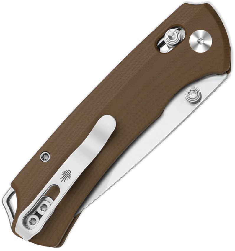 Kizer T1 CD Button Lock Brown Folding Knife [V34902CA2]
