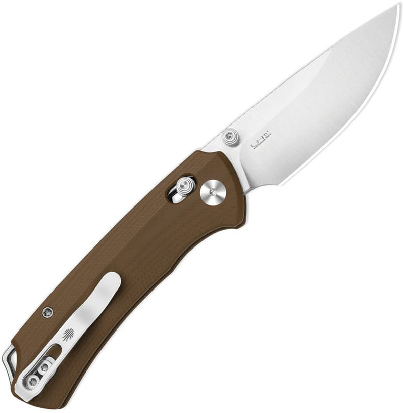 Kizer T1 CD Button Lock Brown Folding Knife [V34902CA2]