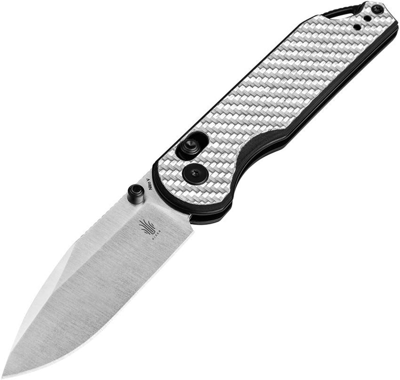 Kizer Assassin Clutch Lock Slvr CF Folding Knife [V3549A3]