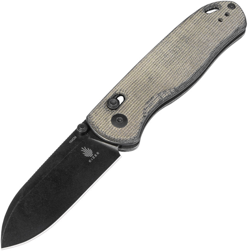 Kizer Drop Bear Green Micarta (2.99" 154CM) Folding Knife [ V3619C4] - product view 1