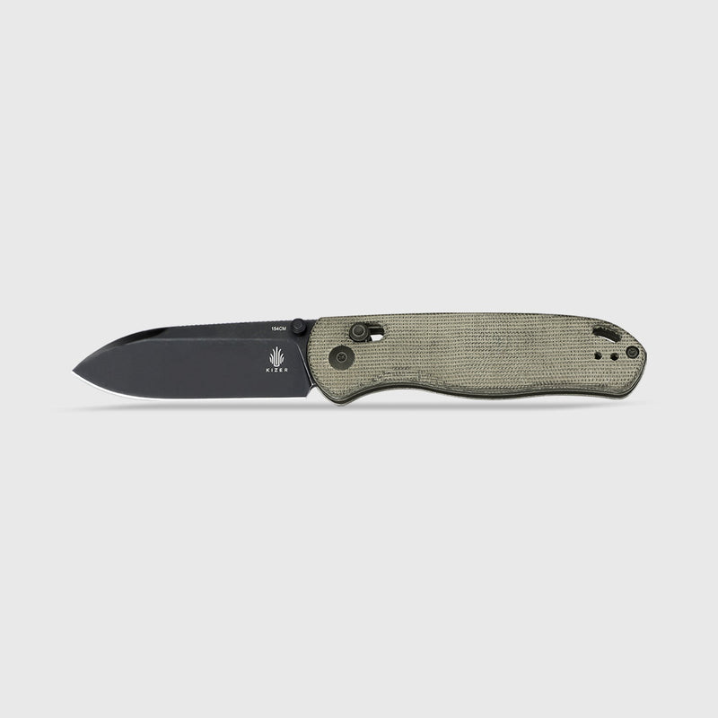 Kizer Drop Bear Green Micarta (2.99" 154CM) Folding Knife [ V3619C4] - product view 5