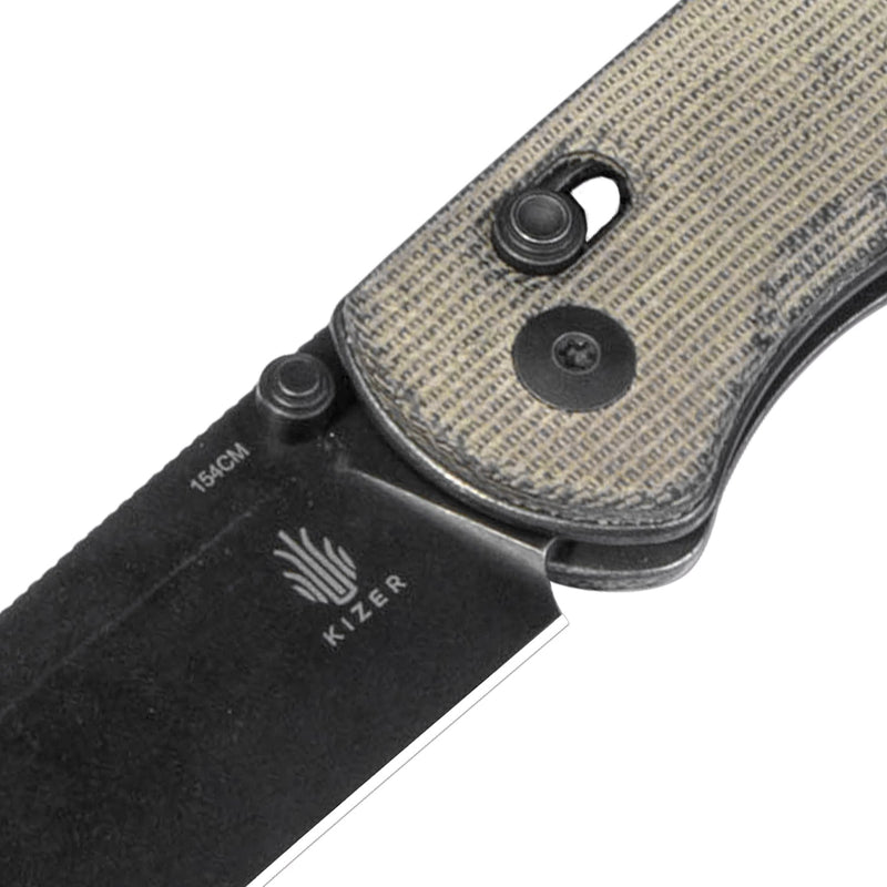 Kizer Drop Bear Green Micarta (2.99" 154CM) Folding Knife [ V3619C4] - product view 7