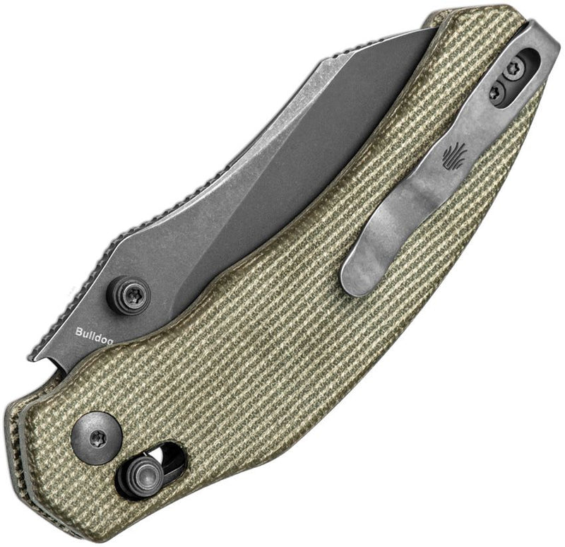 Kizer Bulldog Clutch Lock Grn Mic Folding Knife [V3672A3]