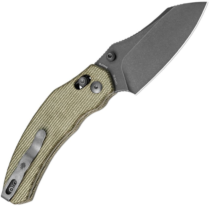 Kizer Bulldog Clutch Lock Grn Mic Folding Knife [V3672A3]