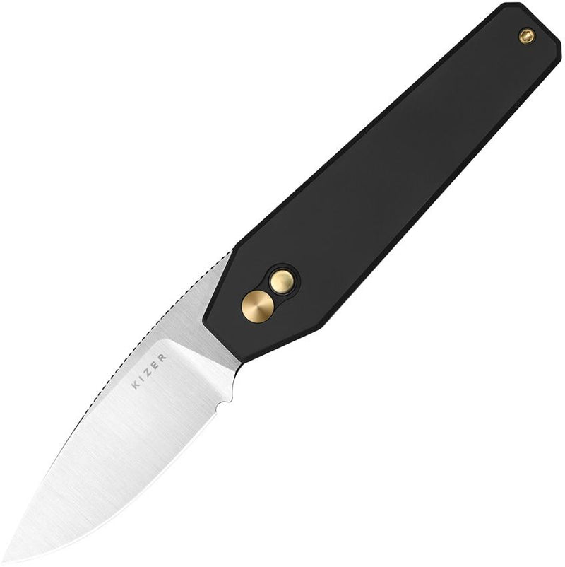 Kizer Tomb Button Lock Black Folding Knife [V3692A2]
