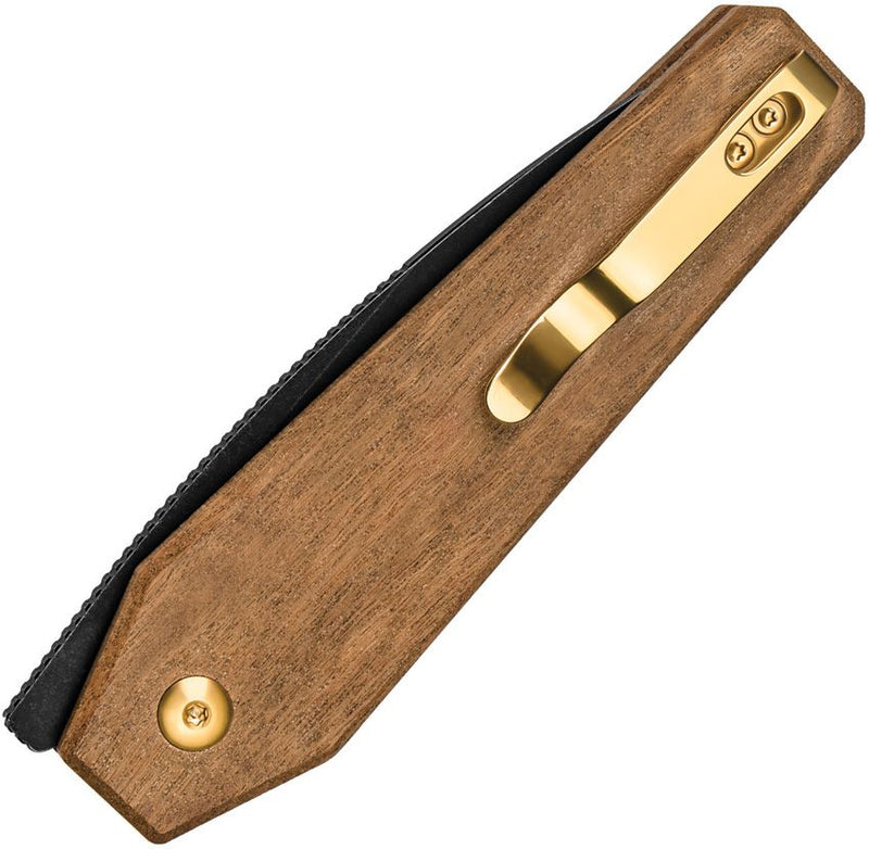 Kizer Tomb Button Lock Wood Folding Knife [V3692A4]