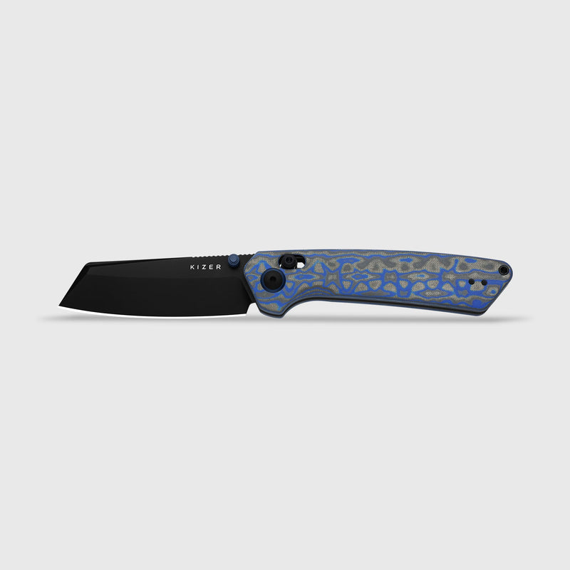 Kizer Madrac Multicolored Micarta With Vortex Pattern (3.06" Black Stonewashed Nitro-V) Folding Knife [V3693A4] - product view 4