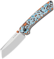 Kizer Madrac Multicolored Vortex Pattern Micarta (3.05" Satin 14C28N) Folding Knife [V3693BSA2] - product view 1