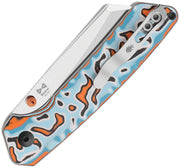 Kizer Madrac Multicolored Vortex Pattern Micarta (3.05" Satin 14C28N) Folding Knife [V3693BSA2] - product view 2