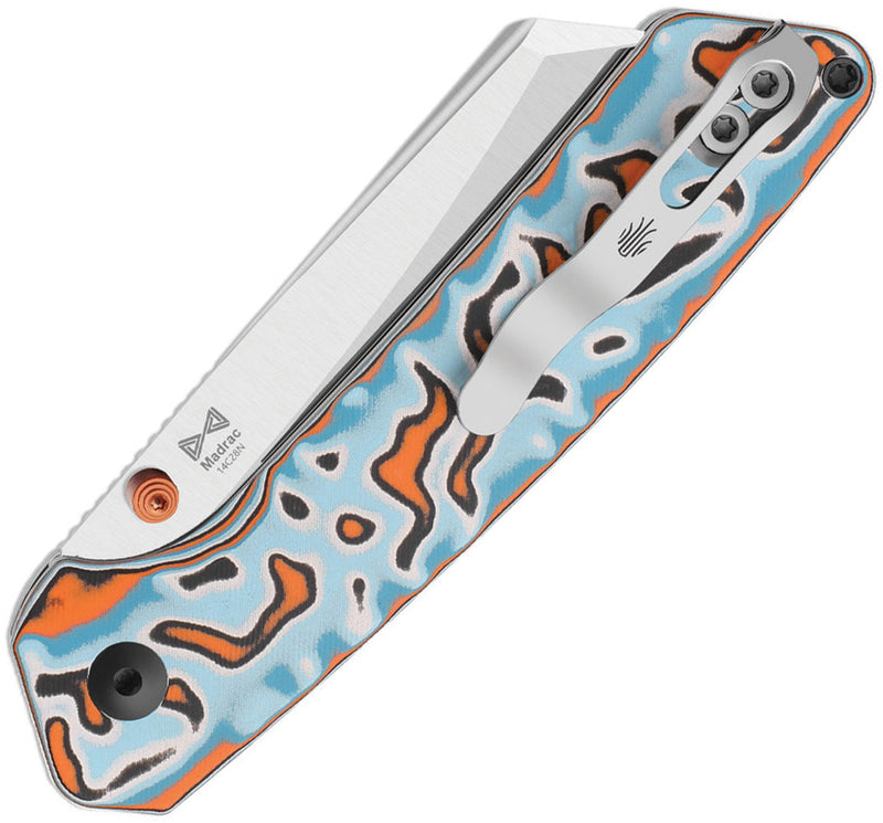 Kizer Madrac Multicolored Vortex Pattern Micarta (3.05" Satin 14C28N) Folding Knife [V3693BSA2] - product view 2