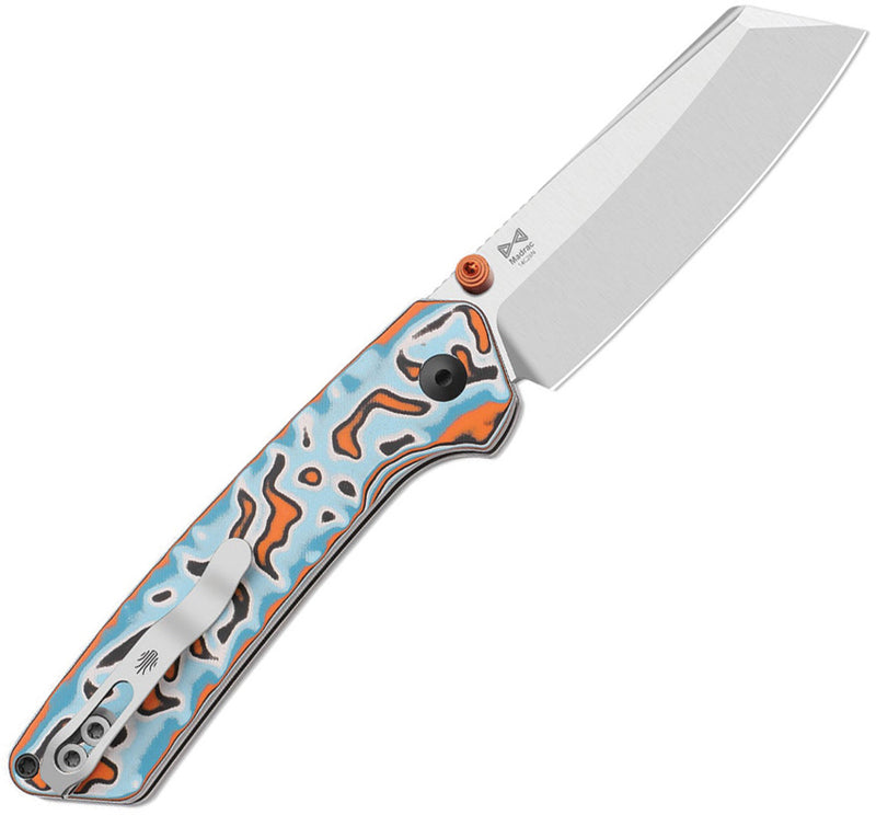 Kizer Madrac Multicolored Vortex Pattern Micarta (3.05" Satin 14C28N) Folding Knife [V3693BSA2] - product view 3