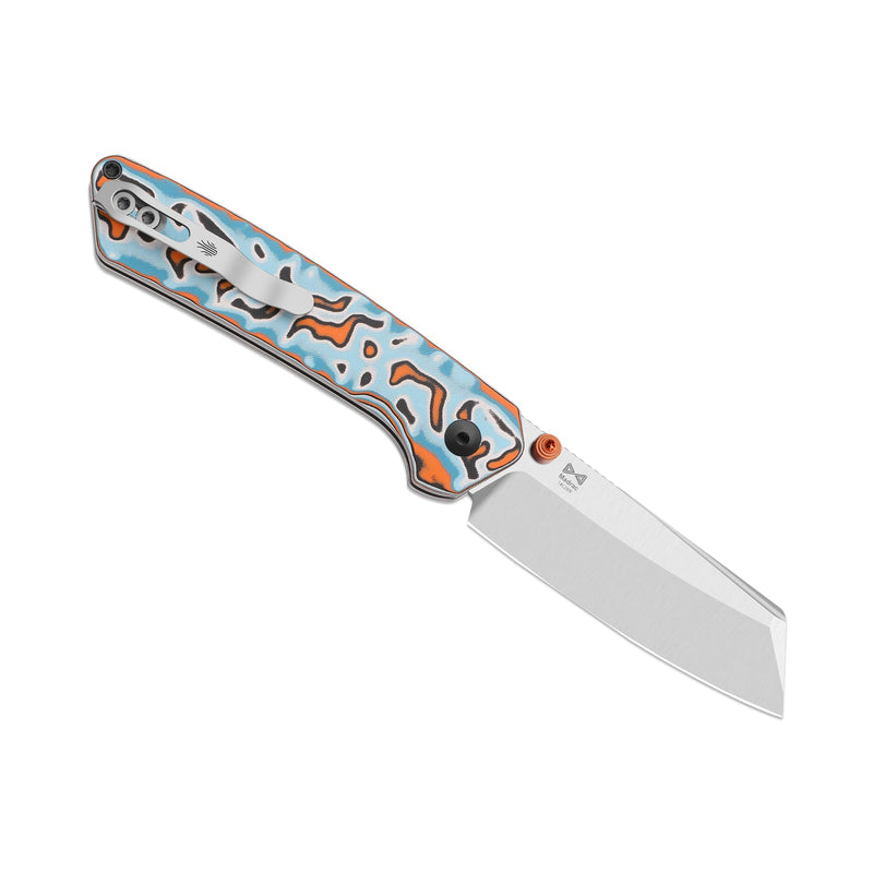 Kizer Madrac Multicolored Vortex Pattern Micarta (3.05" Satin 14C28N) Folding Knife [V3693BSA2] - product view 6