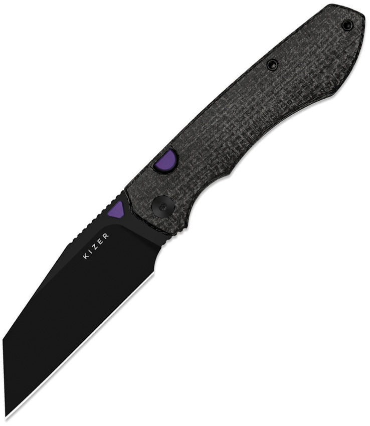 Kizer Wharning Button Linerlock Mic Folding Knife [V3738BW1] — view 1