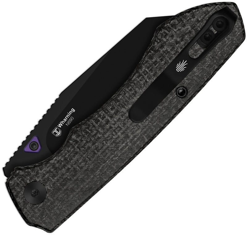 Kizer Wharning Button Linerlock Mic Folding Knife [V3738BW1] — view 2