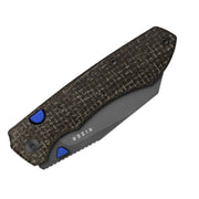 Kizer Wharning Brown (Green) GID canvas micarta (3.4" Gray PVD Coating & Stonewashed N690) Folding Knife [V3738BW3] - product view 7