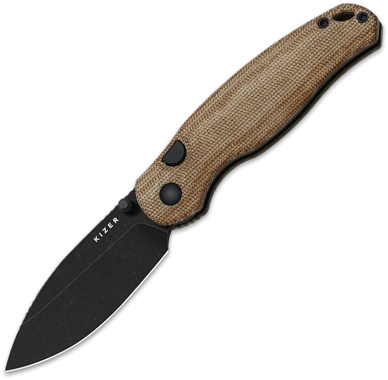 Kizer Phoca BD Button Linerlock Brn Folding Knife [V3781BDA1]