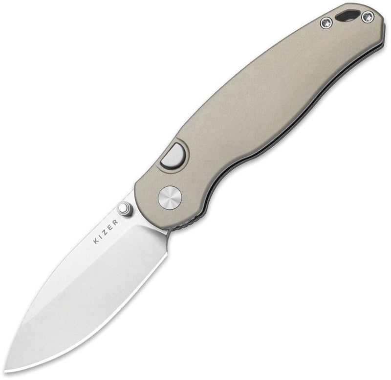 Kizer Phoca BD Button Linerlock Alm Folding Knife [V3781BDA2]