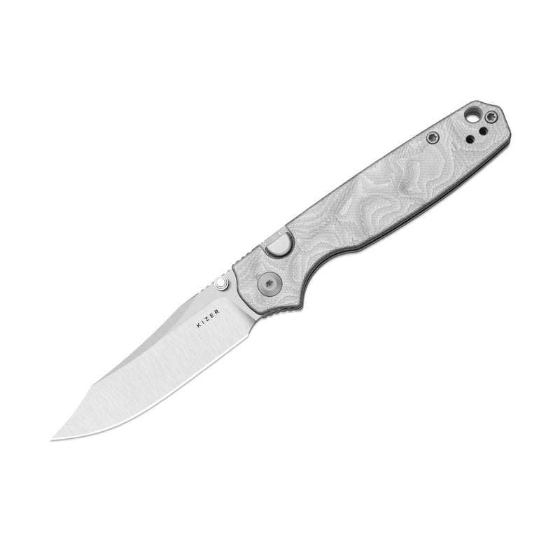 Kizer Pokiman BLL Silver Aluminum Foil G10 (3.14" Satin AEB-L) Folding Knife [V3789BCA1] - product view 5