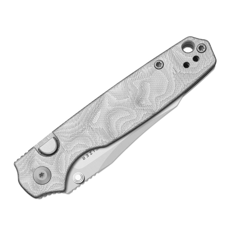 Kizer Pokiman BLL Silver Aluminum Foil G10 (3.14" Satin AEB-L) Folding Knife [V3789BCA1] - product view 7