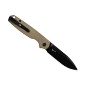 Kizer Pokiman BLL Brown Micarta (3.14" Black PVD Coating AEB-L) Folding Knife [V3789BDA1] - product view 6