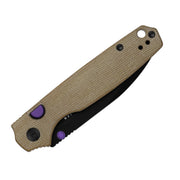 Kizer Pokiman BLL Brown Micarta (3.14" Black PVD Coating AEB-L) Folding Knife [V3789BDA1] - product view 7