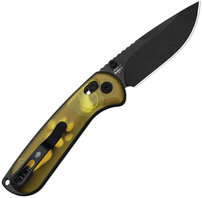 Kizer Buddy II Clutch Lock Amber PEI Folding Knife [V3790A1]