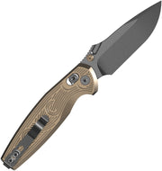Kizer Khamsin Sand Aluminum (3.09" Gray PVD Coating & Stonewashed Nitro-V) Folding Knife [V3791A1] - product view 2