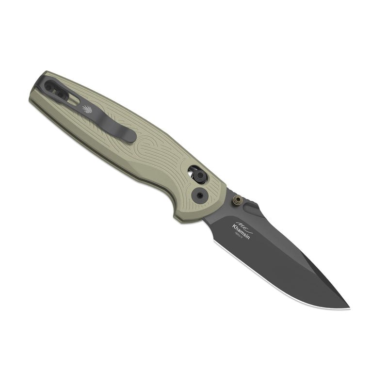 Kizer Khamsin Sand Aluminum (3.09" Gray PVD Coating & Stonewashed Nitro-V) Folding Knife [V3791A1] - product view 5