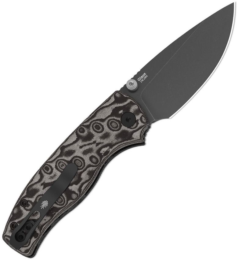 Kizer Glaux Button Linerlock Blk Folding Knife [V3801A2]