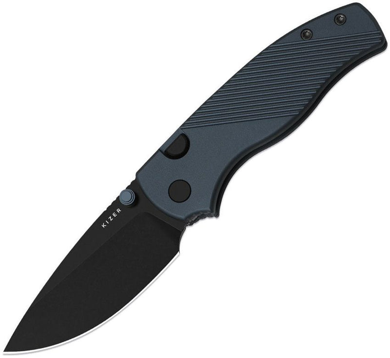 Kizer Glaux Button Linerlock Blue Folding Knife [V3801A3]