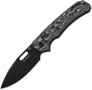 Kizer Outposter Black vortex pattern micarta Nitro-V Folding Knife [V3802BDA2] - product view 1
