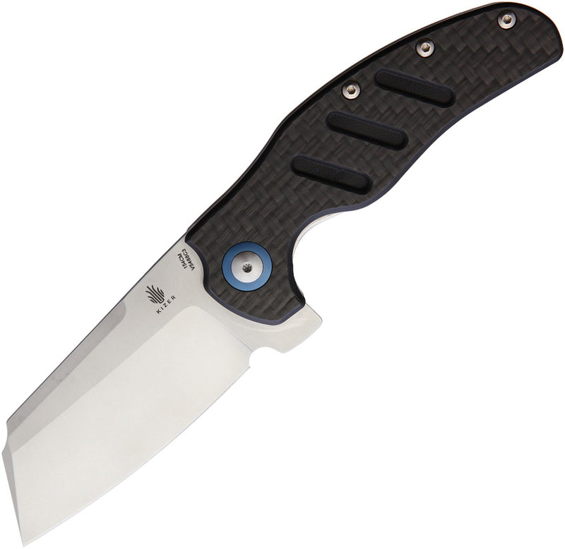 Kizer Sheepdog C01C XL Black and Gray Carbon Fiber (3.94" Satin finish 154CM) Folding Knife [V5488C3] - product view 1