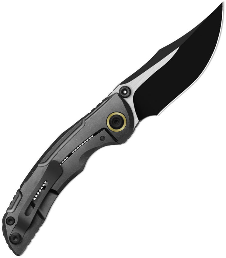 Kizer SILVER WING-LITE Dark Gray & Black Titanium & Carbon Fiber (3.31" Black PVD Coating & Flat Brushed S45VN) Folding Knife [ZX-FK09A1] - product view 3