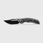 Kizer SILVER WING-LITE Dark Gray & Black Titanium & Carbon Fiber (3.31" Black PVD Coating & Flat Brushed S45VN) Folding Knife [ZX-FK09A1] - product view 4