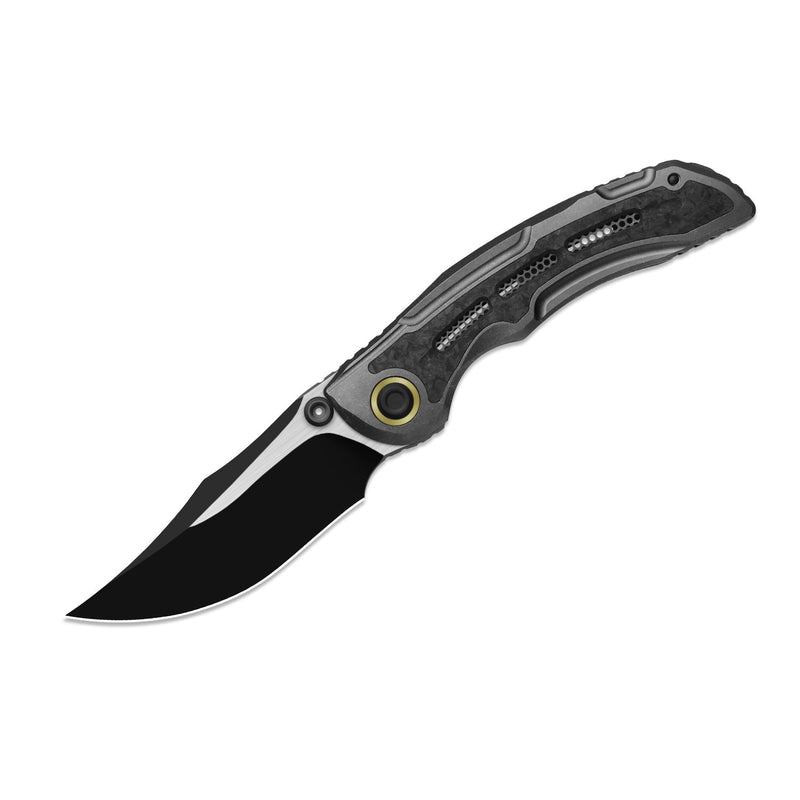 Kizer SILVER WING-LITE Dark Gray & Black Titanium & Carbon Fiber (3.31" Black PVD Coating & Flat Brushed S45VN) Folding Knife [ZX-FK09A1] - product view 5