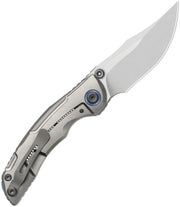 Kizer SILVER WING-LITE Silver Titanium & Carbon Fiber (3.31" Stonewashed S45VN) Folding Knife [ZX-FK09A2] - product view 3