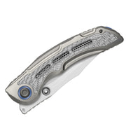 Kizer SILVER WING-LITE Silver Titanium & Carbon Fiber (3.31" Stonewashed S45VN) Folding Knife [ZX-FK09A2] - product view 7