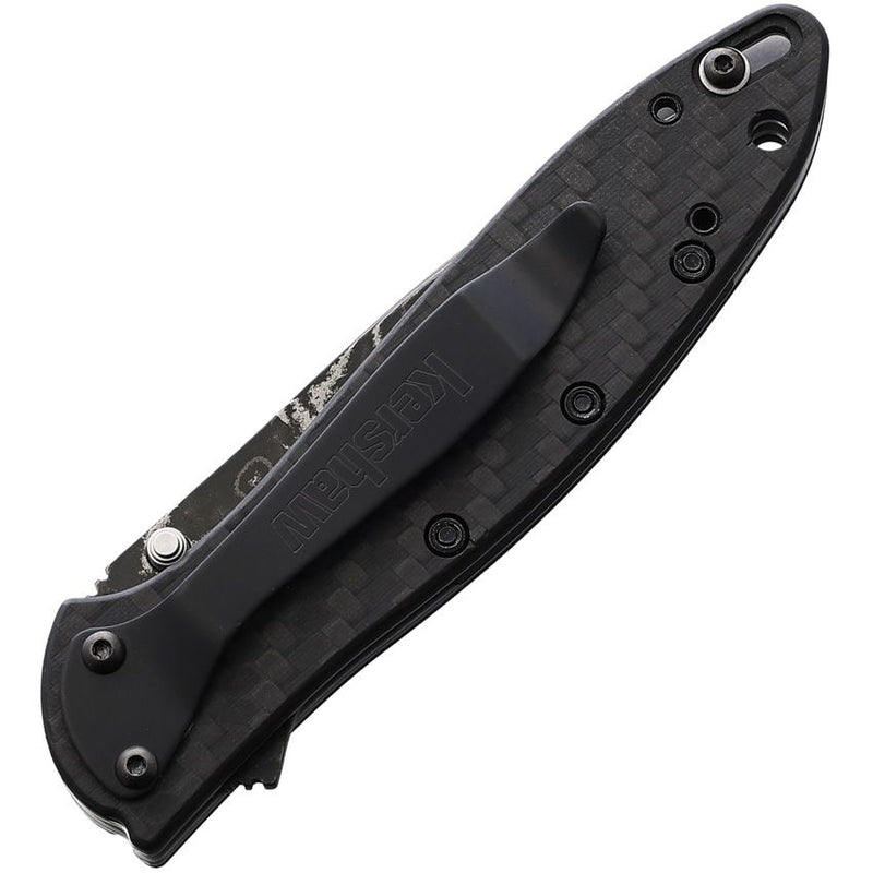 Kershaw Leek Linerlock A/O CF Damascus [1660CFDAM]