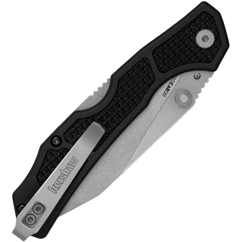 Kershaw Cargo Lockback Black Glass Filled Nylon (3.20" Stonewash D2) Folding Knife [2033] - product view 2