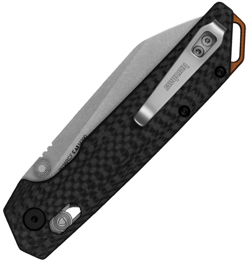 Kershaw Iridium DuraLock CF M390 Carbon Fiber (3.4" Stonewash M390) Folding Knife [ 2038RCF] - product view 2