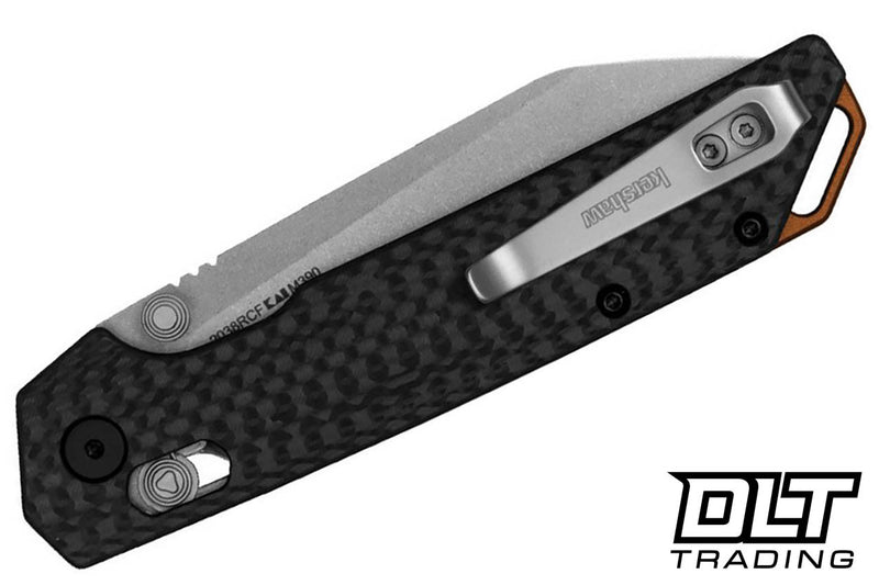 Kershaw Iridium DuraLock CF M390 Carbon Fiber (3.4" Stonewash M390) Folding Knife [ 2038RCF] - product view 4
