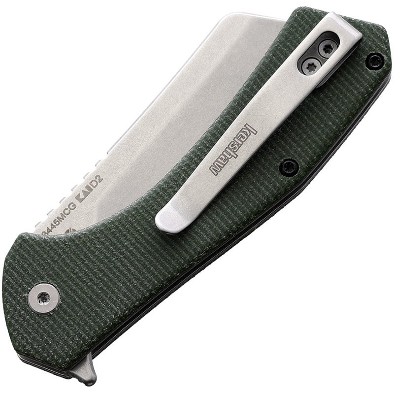 Kershaw Static Green Micarta (3.00" D2 tool steel) Folding Knife [3445MCG] - product view 2