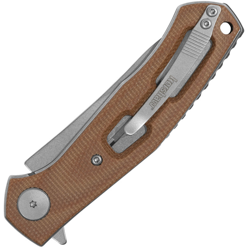 Kershaw Concierge Brown Micarta (3.25" 8Cr13MoV stainless) Folding Knife [4020MIB] - product view 2