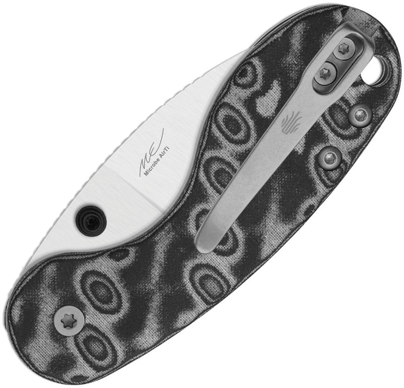 Kizer Microbe™ DSJ AirTi Black & White vortex pattern micarta 14C28N Folding Knife [V2742DSJA2] - product view 2