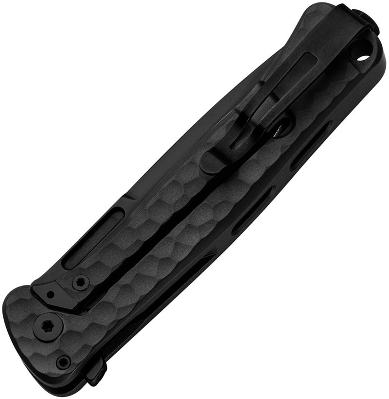 Lion Steel Emmet Black Hammertone Aluminum (2.83" Old Black PVD Stonewashed MagnaCut) Folding Knife [EM01A BB] - closed view
