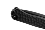 Lion Steel Emmet Black Hammertone Aluminum (2.83" Old Black PVD Stonewashed MagnaCut) Folding Knife [EM01A BB] - handle and flipper detail