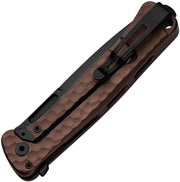 Lion Steel Emmet Earth Hammertone Aluminum (2.83" Old Black PVD Stonewashed MagnaCut) Folding Knife [EM01A EB] - closed view