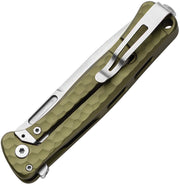 Lion Steel Emmet Green Hammertone Aluminum (2.83" Stonewashed MagnaCut) Folding Knife [EM01A GS] - closed view