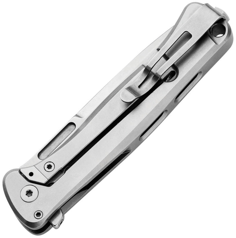 Lion Steel Emmet Gray Titanium (2.83" Stonewashed MagnaCut) Folding Knife [EM01 FL] - closed view