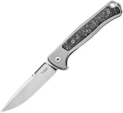 Lion Steel Emmet Gray Titanium with Carbon Fiber Inlay (2.83" Stonewashed MagnaCut) Folding Knife [EM01 GY]
